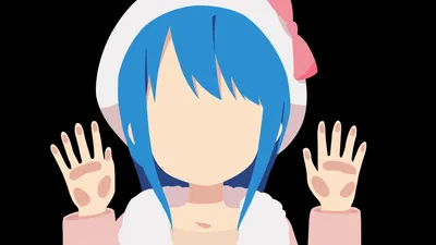 Blue Hair Minimalist Kotoha Mitsuboshi Minimal Wallpaper 4K 3840x2160 Blue, Hair, Minimalist, Kotoha, (mitsuboshi, Colors, Anime, Desktop, White, Ultrawide, 4K