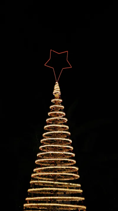Artistic Christmas Tree Space Wallpaper 4K 3368x6000 Black, Gray