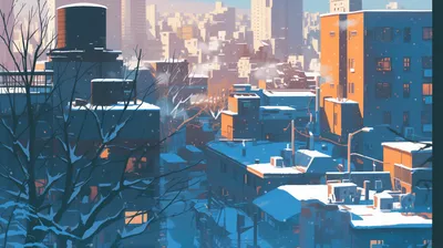 Moody Snowy Wallpaper World Wallpaper 4K 2912x1632 Hd, Wallpaper, Of, A, Snowy, Cityscape, With, Buildings, Blanketed, Snow, Reflecting, Serene, White, Gray, Ultrawide, QHD