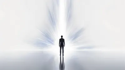 Serene Clean Wallpaper Minimal Wallpaper 4K 4608x2592 Clean, 4K, Ultra, Hd, Pc, Desktop, Wallpaper, A, Silhouetted, Figure, Stands, Before, White, Ultrawide