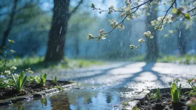 Golden Spring Wallpaper Abstract Wallpaper 4K 4096x2304 4K, Ultra, Hd, Pc, Desktop, Wallpaper, And, Background, Spring, Rain, Splashing, Puddles, White, Gray, Ultrawide