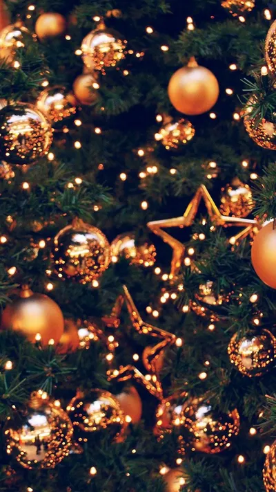 Golden Christmas Wallpaper Technology Wallpaper 4K 1080x1920 Orange