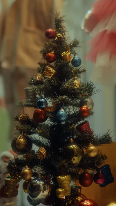 Close Small Christmas Wallpaper 4K, Abstract category