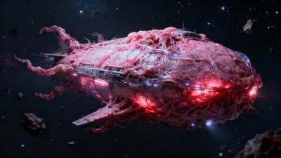 Sci Fleshy Bio Space Wallpaper 4K 4096x2304 Sci-fi, 4K, Ultra, Hd, Pc, Desktop, Wallpaper, And, Fleshy, Bio-mechanical, Spaceship, Pulsing, Gray, Ultrawide