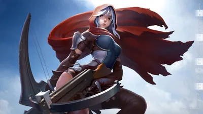 Fierce Woman Warrior White Fantasy Wallpaper 4K 1920x1080 A, Fierce, Woman, Warrior, With, White, Hair, And, Red, Cloak, Stands, Confidently, Ultrawide, Full HD