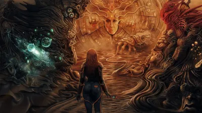 Bright Fantasy Wallpaper Fantasy Wallpaper 4K 2560x1440 A, Fantasy-themed, Hd, Wallpaper, Featuring, Woman, Standing, Before, Intricate, Surreal, Landscape, Ethereal, Brown, Ultrawide, QHD