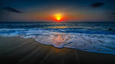 Serene Vibrant Wallpaper Nature Wallpaper 4K 2048x1152 Hd, Desktop, Wallpaper, Of, A, Vibrant, Orange, Sun, Setting, Over, Ocean, Gentle, Brown, Gray, Ultrawide, Full HD