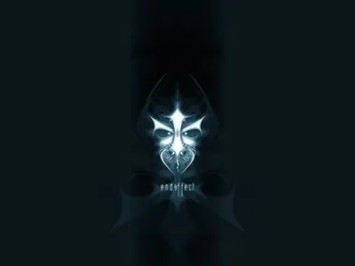 Vibrant Dark Wallpaper Black/Dark Wallpaper 4K 1600x1200 Dark, Hd, Pc, Desktop, Wallpaper, Showing, A, Central, Glowing, Symmetrical, Abstract, Mask-like, Gray, Teal, Landscape