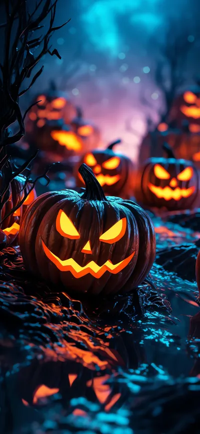 Dark Halloween Wallpaper Abstract Wallpaper 4K 1080x2340 White, Yellow, Gray