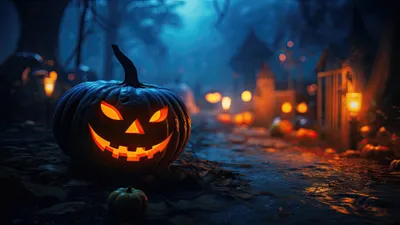 Halloween Pumpkin Digital Technology Wallpaper 4K 3840x2160 Brown