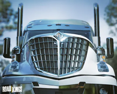 Radiant Close Wallpaper Games Wallpaper 4K 4096x3296 Close-up, Of, A, Chrome, Truck, Grille, And, Emblem, Video, Game, Road, Kings, White, Gray, Square, 4K