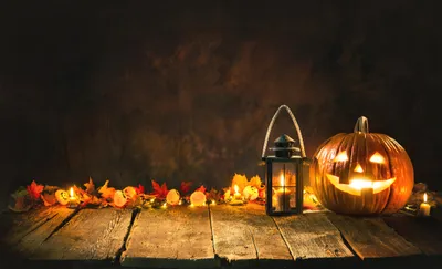 Halloween Pumpkin Lantern Abstract Wallpaper 4K 4536x2766 Orange, Brown