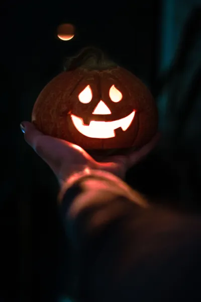Person Holding Jack Lantern Abstract Wallpaper 4K 4000x6000 White