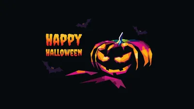 Happy Halloween Pumpkin Abstract Wallpaper 4K 3840x2160 Brown, Yellow, Orange