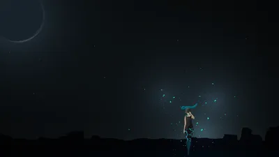 Woman Stands Cosmic Landscape Surrounded Nature Wallpaper 4K 4444x2500 A, Woman, Stands, In, Cosmic, Landscape, Surrounded, Glowing, Particles, Beneath, Dark, Sky, Black, Ultrawide, 4K