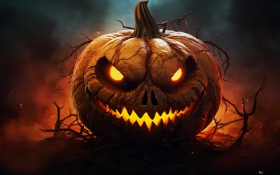 Halloween Pumpkin Horror Wallpaper 4K, Abstract category