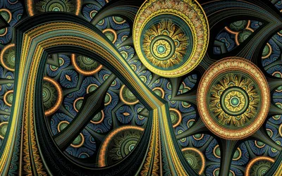 Abstract Fractal Design Circular Patterns Wallpaper 4K, Abstract category