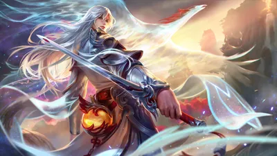 White Haired Warrior King Glory Wallpaper 4K, Games category