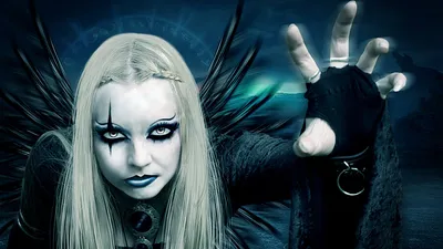 Fantasy Themed Woman Makeup Fantasy Wallpaper 4K 1920x1080 A, Fantasy-themed, Hd, Desktop, Wallpaper, Featuring, Woman, Striking, Makeup, Dark, Wings, Showcasing, Gray, White, Ultrawide, Full HD