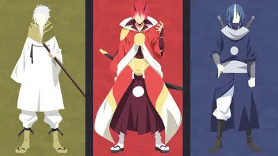 Minimalist Hakurou Benimaru Souei Tensei Minimal Wallpaper 4K 1920x1080 Hd, Minimalist, Desktop, Wallpaper, Featuring, Hakurou, Benimaru, And, Souei, Tensei, Shitara, Slime, Red, Brown, Ultrawide, Full HD