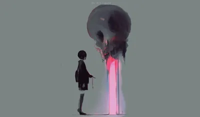 Radiant Dark Wallpaper Black/Dark Wallpaper 4K 2900x1700 A, Dark, Anime-inspired, Scene, Featuring, Figure, With, Short, Black, Hair, Skirt, Standing, Gray, Brown, Ultrawide, QHD