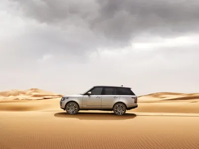 Crisp Silver Wallpaper Nature Wallpaper 4K 5000x3748 Silver, Range, Rover, Suv, Drives, Across, Sandy, Desert, Under, Cloudy, Sky, Ultra, Gray, White, Landscape, 4K