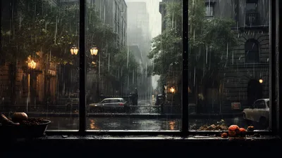 Aesthetic Rainy Cave Rain Abstract Wallpaper 4K 1920x1080 White