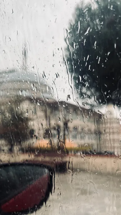 Raindrops Window City World Wallpaper 4K 2268x4032 White
