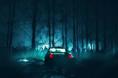 Golden Dark Wallpaper Black/Dark Wallpaper 4K 1920x1272 A, Dark, Forest, At, Night, Surrounds, Car, Glowing, Red, Taillights, Shadowy, Undead, Brown, Pink, Ultrawide, Full HD