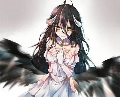 Vivid Albedo Wallpaper Black/Dark Wallpaper 4K 1366x1110 Hd, Desktop, Wallpaper, Featuring, Albedo, From, The, Anime, Overlord, Showcasing, Her, Long, White, Square
