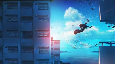Dreamy Anime Wallpaper Nature Wallpaper 4K 1920x1080 Anime-themed, Hd, Wallpaper, With, A, Girl, In, Dress, Holding, Umbrella, Falling, Between, Pink, White, Yellow, Ultrawide, Full HD