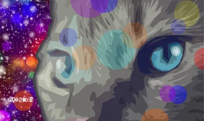 Serene Close Wallpaper Space Wallpaper 4K 3128x1855 Close-up, Of, A, Cat, With, Vivid, Blue, Eyes, Amid, Colorful, Space, Scene, Gray, Ultrawide, QHD