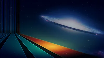 Bold Artistic Wallpaper Space Wallpaper 4K 3840x2160 Hd, Wallpaper, Featuring, An, Artistic, Rendition, Of, A, Galaxy, Viewed, Futuristic, Corridor, Gray, Ultrawide, 4K