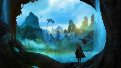 Radiant Artistic Wallpaper Nature Wallpaper 4K 2560x1440 Artistic, Fantasy, Landscape, 2k, Quad, Hd, Pc, Desktop, Cloaked, Man, Watches, Dragons, Pink, Gray, White, Ultrawide, QHD