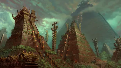 Fantasy Landscape Buildings Towering Nature Wallpaper 4K 1920x1080 A, Stunning, Fantasy, Landscape, Featuring, Intricate, Buildings, And, Towering, Structures, Set, Against, Brown, Black, Ultrawide, Full HD