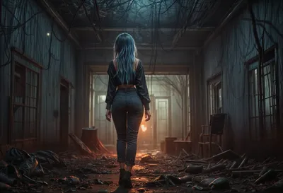 Vibrant Blue Wallpaper Abstract Wallpaper 4K 2048x1400 Blue, Hair, Woman, Post, Apocalyptic, Brown, Gray, Landscape, Full HD