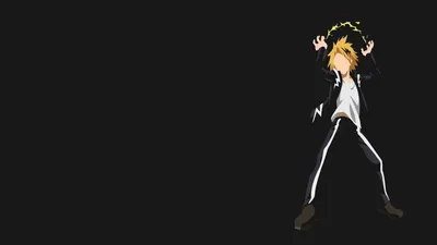 Minimalist Denki Kaminari Hero Minimal Wallpaper 4K 1920x1080 A, Minimalist, Hd, Wallpaper, Featuring, Denki, Kaminari, From, Hero, Academia, Showcasing, His, Black, Ultrawide, Full HD