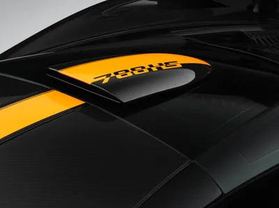 Close Black Carbon Fiber Mclaren Cars Wallpaper 4K 10078x7540 Close-up, Of, A, Black, Carbon-fiber, Mclaren, 788hs, Rear, Deck, Yellow, Stripe, Badge, Gray, Purple, Landscape, 4k