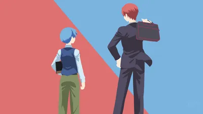Minimalist Vector Art Minimal Wallpaper 4K 3840x2160 Minimalist, 4K, Ultra, Hd, Vector, Art, Of, Karma, Akabane, Nagisa, Shiota, Assassination, Pink, Gray, Brown, Ultrawide