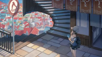 Calm Stairs Wallpaper World Wallpaper 4K 1920x1081 Stairs, City, Anime, Original, Hd, Desktop, Gray, Brown, Ultrawide, Full HD