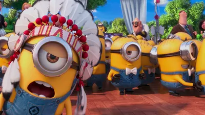 Colorful Despicable Cheerful Minions Abstract Wallpaper 4K 1920x1080 Colorful, Scene, From, Despicable, Me, 2, Featuring, Cheerful, Minions, Various, Outfits, Set, Brown, Orange, White, Ultrawide, Full HD
