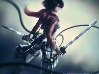 Mikasa Ackerman Attack Titan Donned Abstract Wallpaper 4K 1920x1440 Hd, Wallpaper, Of, Mikasa, Ackerman, From, Attack, On, Titan, Donned, Her, Uniform, White, Landscape, Full HD