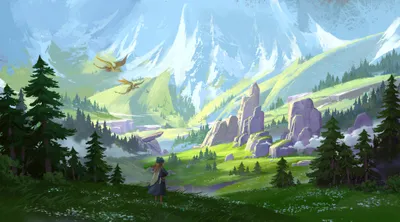 Fantasy Landscape Mountainous Fantasy Wallpaper 4K 3840x2130 Hd, Fantasy, Landscape, Wallpaper, Showcasing, A, Mountainous, Terrain, Dragons, Soaring, Above, Lush, White, Ultrawide, 4K