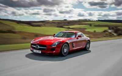 Red Benz Sls Wallpaper 4K, World category