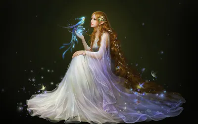Fantasy Elf Long Orange Wallpaper 4K, Fantasy category