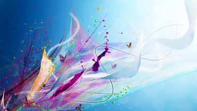 Calm Abstract Wallpaper Abstract Wallpaper 4K 1920x1080 Abstract, Digital, Artwork, Featuring, Vibrant, Colors, And, Flowing, Shapes, Against, Bright, Blue, White, Ultrawide, Full HD