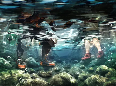 Moody Underwater Wallpaper Abstract Wallpaper 4K 2000x1480 Underwater, Scene, From, My, Hero, Academia, Anime, Showing, Characters, 039, Legs, Feet, Gray, Brown, Landscape, Full HD