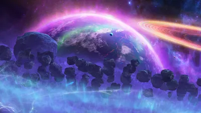 Bright Planetary Wallpaper Space Wallpaper 4K 1920x1080 Planetary, Ring, Space, Asteroid, Sci, Fi, Planet, Hd, Desktop, Pink, Gray, Ultrawide, Full HD