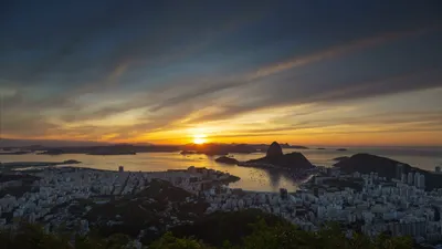 Serene Sunset Wallpaper World Wallpaper 4K 1920x1080 Hd, Desktop, Wallpaper:, Featuring, A, Sunset, Over, The, Cityscape, Rio, Janeiro, Brazil, Brown, Black, Ultrawide, Full HD