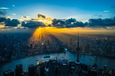 Shanghai Cityscape Sunset Vibrant Rays Nature Wallpaper 4K 2880x1920 Hd, Desktop, Wallpaper:, Showcasing, A, Stunning, Shanghai, Cityscape, Sunset, Vibrant, Rays, Breaking, Green, Pink, Red, Landscape, QHD